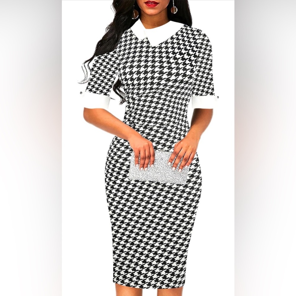 NWOT Women's Retro Bodycon Knee-Length Formal Office Dresses Pencil Dress